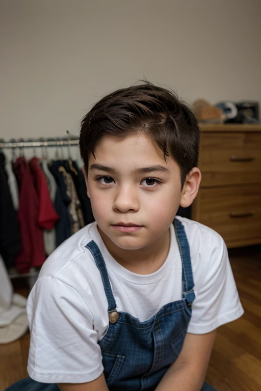 Boy holding a watch with his hand looking at it surprised