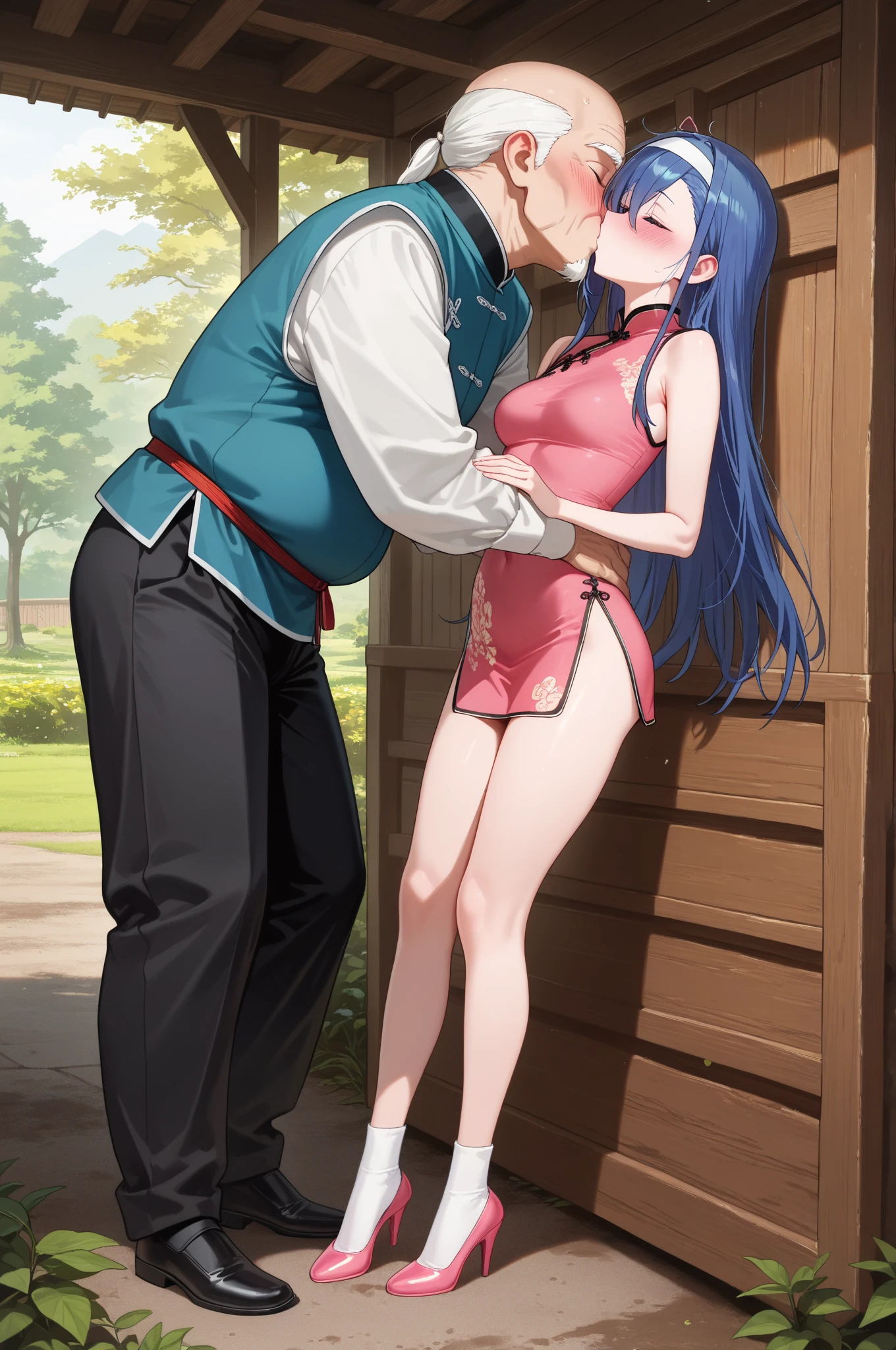 score_9, score_8_up, score_7_up,
Futanari, minamoto no raikou \(fate\),shuten douji \(fate\), futa on futa, fellatio, side view, on knees, full body view, hyper penis, cum
