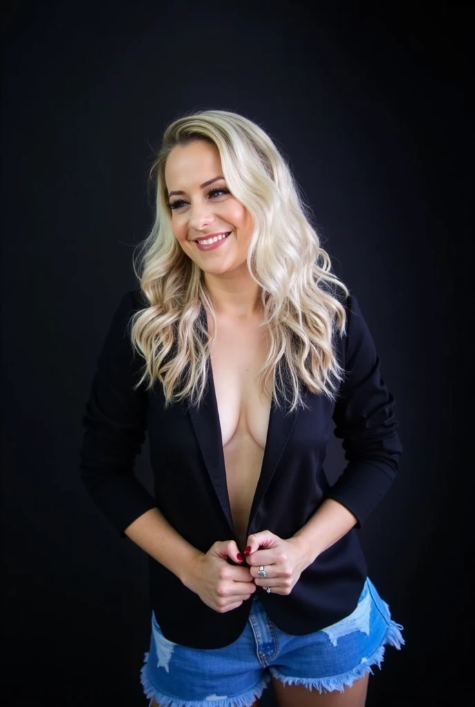 nsfw,master part, best quality, 1girl, Beautiful, fim, delicado, extremamente intrincado, circunstanciado, blonde hair, suit jacket, olhos azuis, ((master part)), extremamente detalhado, best quality, high resolution, ((em um parque)), Bridget, sorrir, genitais, lambida, amor, realista