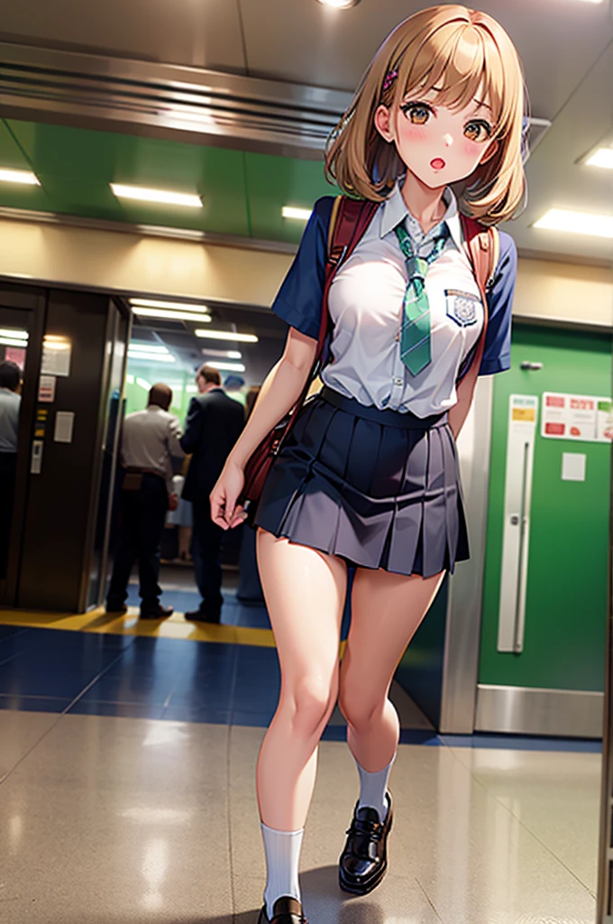 pieces fly,masterpiece,highest quality,Super detailed,High resolution,High resolution,8K portrait,unity,8k壁紙のHigh resolutionCG,unity 8k wallpaper,cute type,a bit:1.5,:1.5,Highly detailed CG unity 8k wallpaper,realistic,real person,cute type,a bit,portrait photography,shiny skin,High resolution,(10 years old:1.2),(1 girl),beautiful clear eyes,very detailed explanation,delicate face,nice lips,slender body,flat chest,same,thin waist,thin feet,(train:1.6),cute type,perfect face,seriously,(blush:1.5),((cute:1.5)),(black bun hair:1.3),((medium breasts:1.3)),((school uniform:1.2)),((clothing lift:1.5)),(I have nipples:1.2)、detailed explanation,vagina,vaginaを表示,spread,feet,spread、((vagina内で絶頂:1.8))