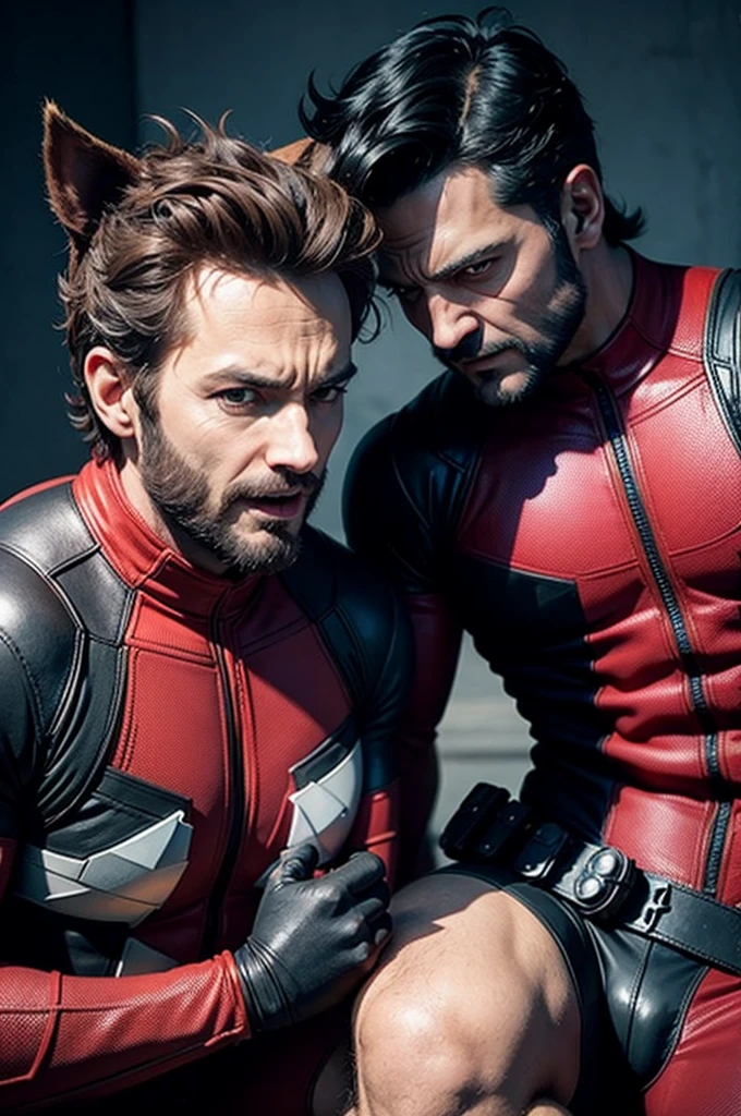 Deadpool and Wolverine dancing with Michael Jackson