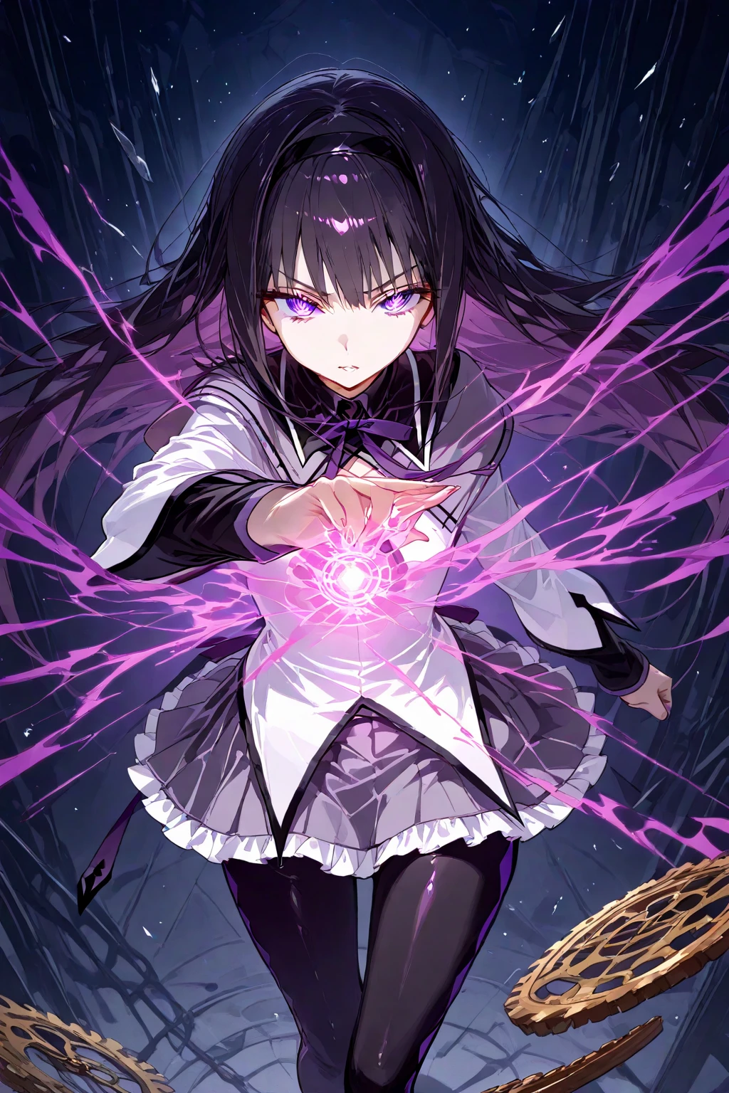 A colleague was brainwashed by the dark energy and became a demon, dark energy, evil eyes, evil smile, dark girl, corruption girl, dark woman, evil energy,