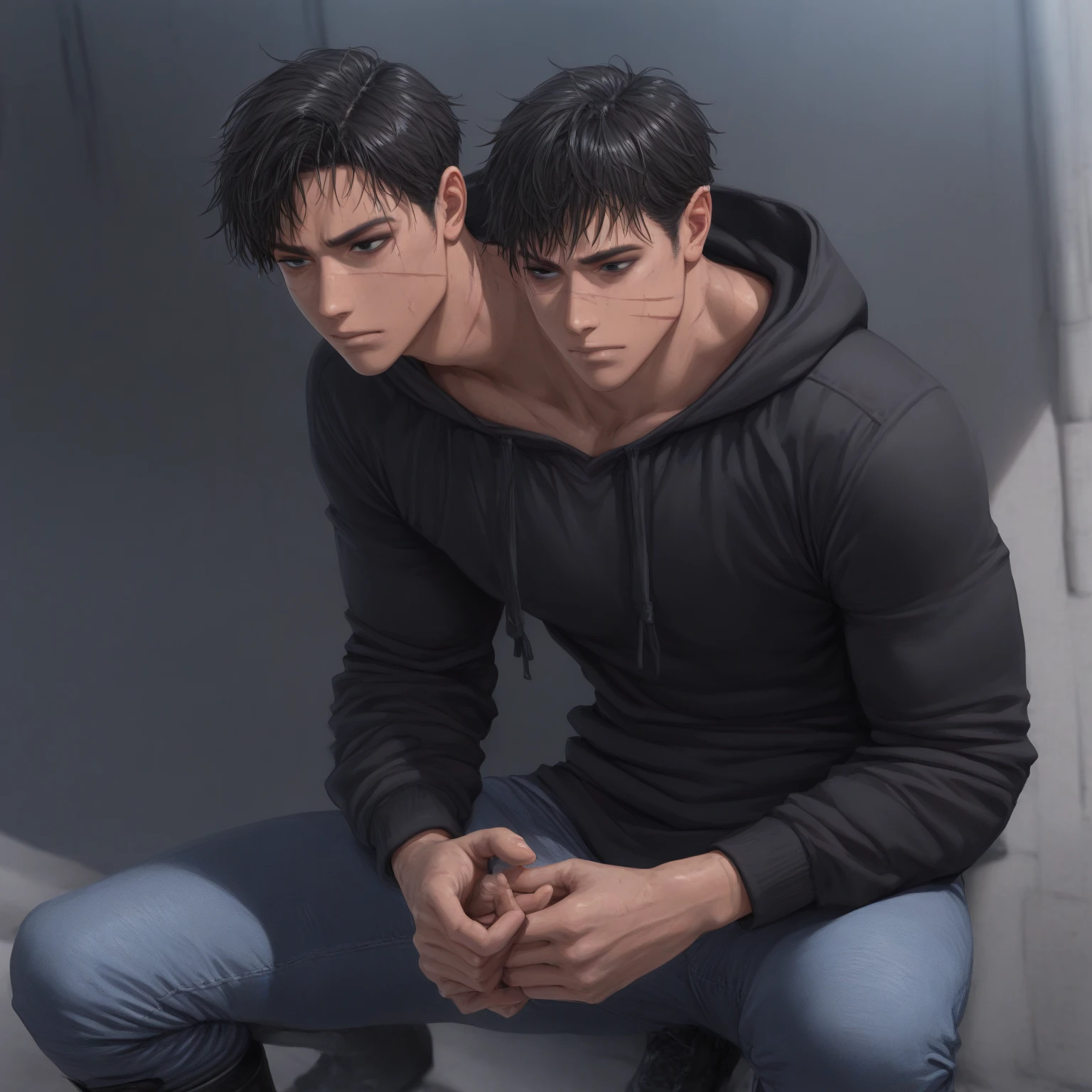 (rostro y figura de Levi ackerman )1 chico,Solo, pijama ,retrato,dormitorio  , sexy , recostado en la cama , sudor , wet ,  rudo , lean muscles , Cuerpo perfecto,  Mejor calidad,  mejor iluminacion, mejor sombreado,  high resolution Levi Ackerman (((8k))), perfect and detailed sensual badass face anime style digital illustration of Levi Ackerman and his features, and Levi Ackerman character character with his muscular naked physical build hot anime style realistic digital illustration 8k pija grande boxer puestos