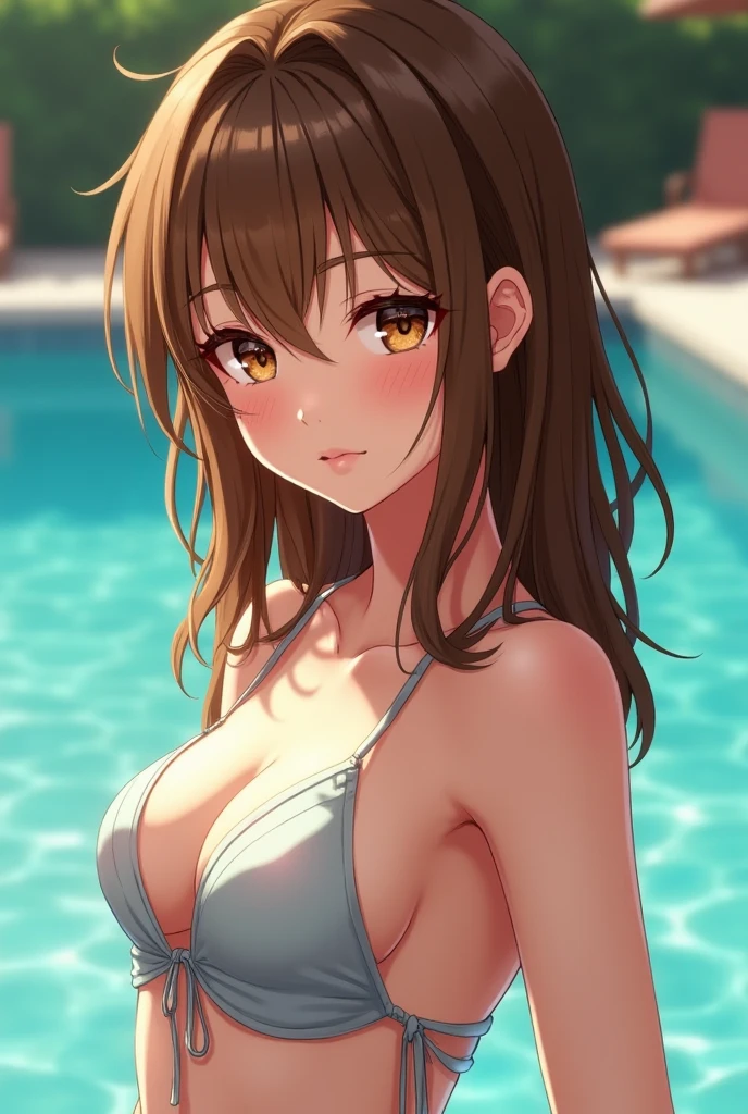 ((masterpiece, Highest quality, High resolution, uhd, Pixel perfect, Depth of written boundary, 4K, RTX, HDR)), 1 Girl, single, alone, 24-years-old, Anime, Beautiful art style, Animeキャラクター, ((Parted bangs, Brown Hair)), (blue eyes、Round eyes, Delicate eyelashes、Beautiful eyelashes, Perfect Eyes), (Detailed face:1.2), (Smooth texture:0.75, Realistic texture:0.65, Realistic:1.2, Cinematic, Anime CG Style), Perfect body、Moderately good breasts:1.7、Micro Bikini:1.8、Visible from the side:1.9、Wet、Water Drop、Splash、nsfw、もっとView from below、smile:1.8、Bra shoulder straps:1.8、In the sea:1.8、Sit with your knees bent:1.8、Visible from the side:1.8、The whole body is visible:1.8、View from below、Wind、