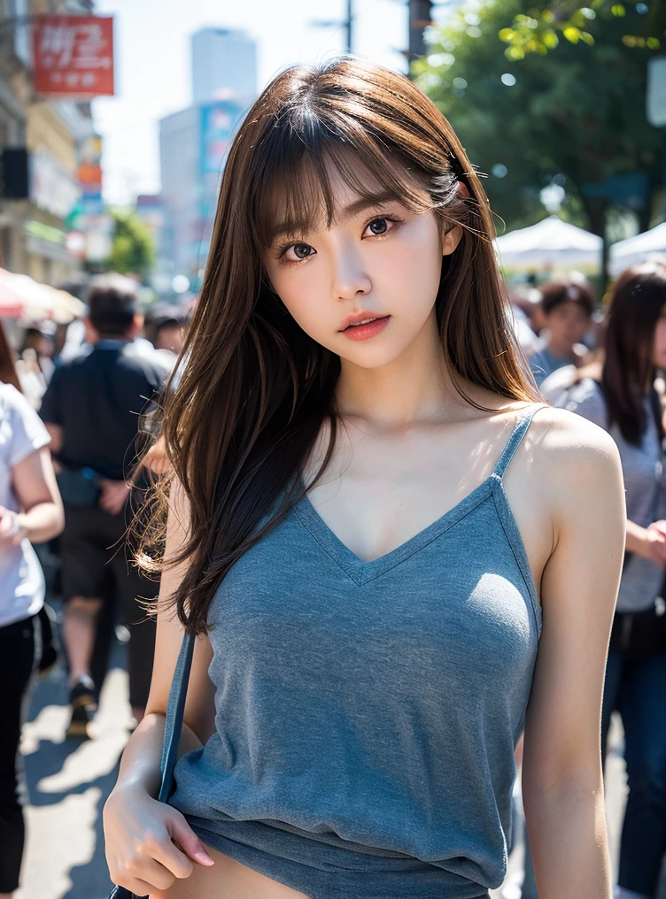 (best quality:1.4), (Ultra-high quality), (Super detailedな), 1 beautiful girl,Upper Body:1.6,Keep your chest up, Super cute, Beautiful face and eyes, (The face is shy), (Don&#39;t look here), (White , Light blue pleated mini skirt:1.5), (Beautiful and incredibly big breasts:1.3), (Lower chest:1.3), (slim body:1.1), (Composition seen from the side), (Slender legs), (stand with one&#39;inner thigh:1.2), (Thin waist), Real skin texture, (Bangs), Bright and shiny lips, The beauty goddess arrives, Beautiful background, Golden Ratio, Concept Art, Super detailed, precise, Advanced Details, outdoor, sexy art, Surrounded by beautiful sunsets, Bright Light, Super exquisite illustration details, Highly detailed CG integrated 8k wallpaper, original photo, Professional photos, movie lighting, Boundary depth written, No, (Nipple protrusion will push up), (The shape of the nipple protrusions is uniform:1.3), Jacket,Tops fit snugly ,(Barefoot in high heels:1.1)