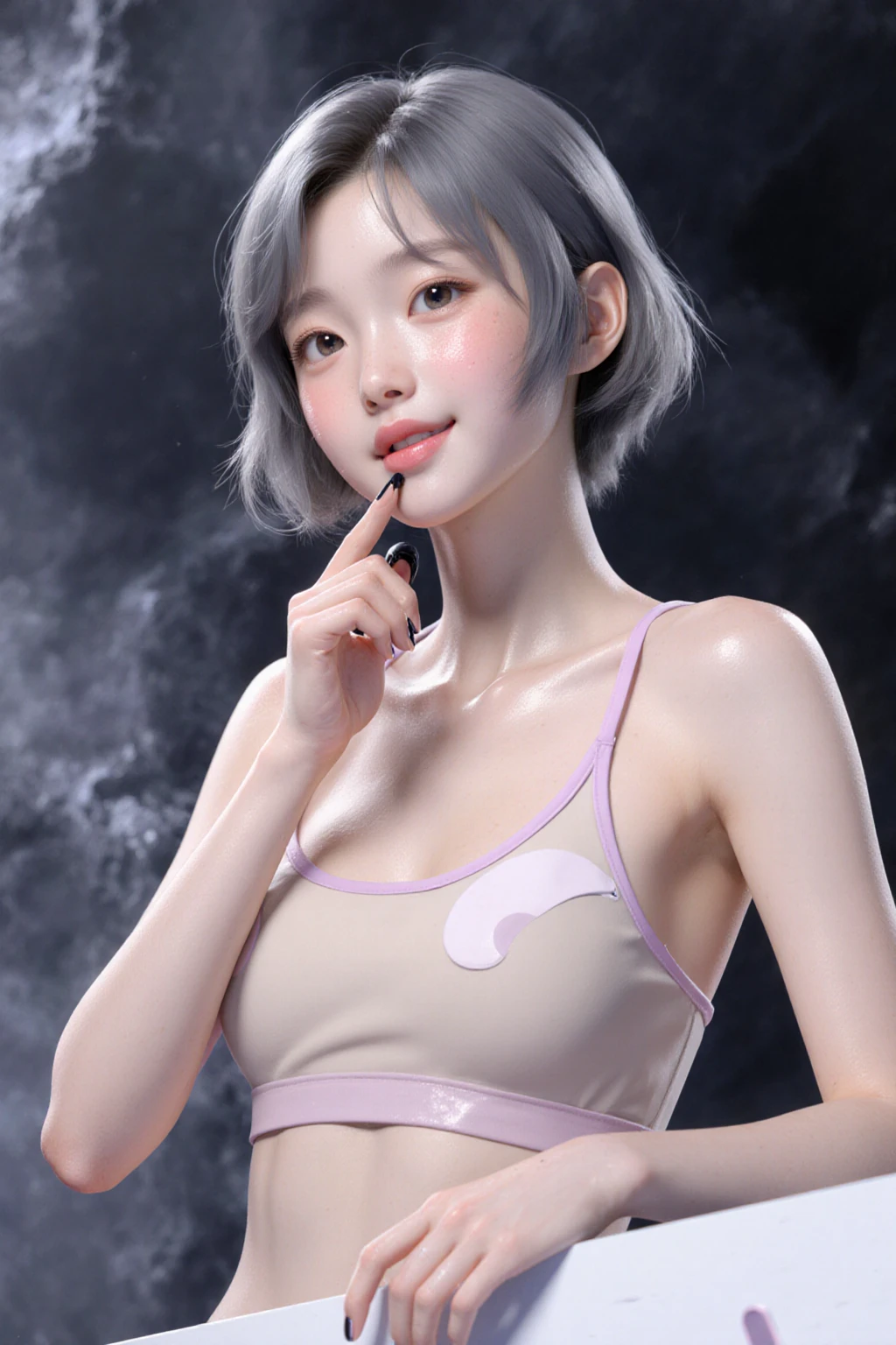 (Browsing Caution:1,4),Mix 4, (8k, RAWphotograph, Highest quality, Tabletop: 1.45), (Realistic, Realistic: 1.37),illumination, night, プロのillumination, photographn mapping, Radio City, Physically Based Rendering, Gradient Brunette, 高品質のphotograph, High resolution, 1080P, (Detailed facial depiction), (Detailed description of the hand), (Delicate CG), Extreme light and shadow, Rich details, (Detailed facial features), (Highest quality), Look in front of you, Highly detailed face, Highly detailed lips,  超High resolution, (truth: 1.4), photograph, 1 Girl, [(sad)],  , Thin limbs, movie, Cool pose, I Cup, Highest qualityな完璧なボディ, photographのような, (1 Girl: 1.3), Perfect balance, (Huge, Perfect breasts, Areola),(Realistic, Realistic:1.37),One Girl, Cowboy Shot,Professional Lighting, Photon Mapping, Radio City, RAWphotograph、(Realistic:1.4)、Octane Rendering、Complex 3D rendering with ultra-detail, Studio Soft Light, Rim Light, Crisp details, Super detailed, Realistic skin texture, detailed aspects, Beautiful details in the eyes, Highly detailed CG Unity 16k wallpaper, Compensate, (Detailed Background:1.2),Highest quality, 超High resolution, Tabletop, One Girl, One Girl,alone, Upper Body,Show Viewer, White Background, Multicolored Hair, Compensate , Lips parted, Black Lips, eyeliner, Gothic, Goth Girl,((Light on the face:1.2)),((movie照明:1.2)),(Photorealism:1.4),((30 piercings in left ear)),((necklace)),((A woman who is always smiling)),((nightのプールサイド:1.4)),((Facial lighting:1.1)),((Upper Body:1.2)),((Delicately draw the face:1.2)),((Multicolored Hairの色:1.1)),((Pixie Cut:1.4)),(((Completely naked))),(((nsfw))),((Fair skin:1.4)),,((Hairy pubic hair that reaches down to the navel:1.4)),((Hairy pubic hair that connects to the anus:1.4)),(((Small breasts:1.4))),((Black Background:1.4))