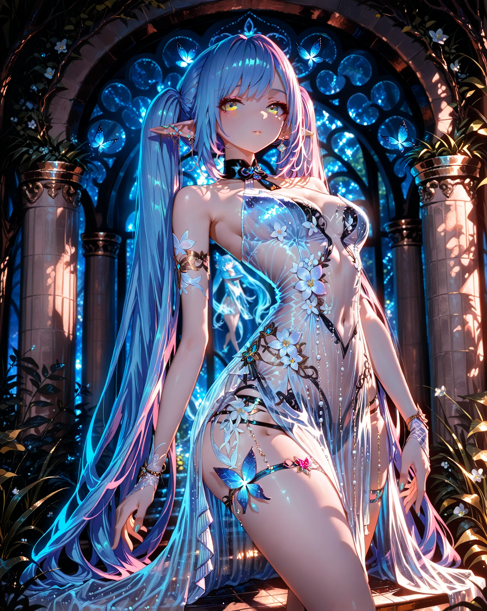 (((8k RAW photo, hyper realistic, masterpiece, best quality, crisp detail, high definition, high detail, very rich detail, sharp focus, sharp detail, colorful, rich color, cinematic, perfect studio lighting, full body photograph, mystic atmosphere))), (((fully naked) young colorful love goddess, (fully nude), (adorable beautiful baby face, evil round face, smooth straight long hair goddess, rainbow haired goddess, rainbow eyed goddess, medium breast), (seductive pose), smooth body, ideal body, evil smile)), ( (showing ((pussy, vagina, genital, nipples)))), ((poisonous roses)),drinking wine,