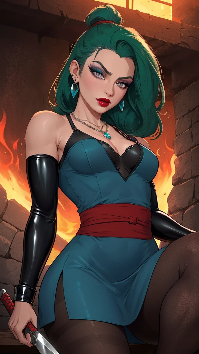 portrait, masterpiece, best quality, (red theme, limited palette:1.3), (vampire 1girl, dynamic pose, intricate tombstone, animal, tank, wind, neon Jerkin, restrained, light green hair long hair bob cut, perfect face, purple eyes), medium breasts, (highly detailed), (perfect face),((eyelashes)), (realistic), thick lips, shrine, spot color, night onsen background, runes, by Jeremy Lipking, by Antonio J. Manzanedo, by Frederic Remington, by HW Hansen, by Charles Marion Russell