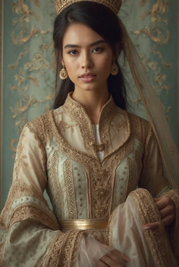 ((best quality)), ((masterpiece)), ((realistic)), (detailed), female Hundred years old, Stacked, Indigenous peoples of the America, Light brown eyes, Small Ears, Snub Nose,  Wide Jaw, Soft Cheeks, Uneven Forehead,   , Caramel Curtain bangs hair, Annoyance wearing Voile  Plaid Flared culottes,  Balloon sleeve blouse, Boat shoes, , , Standing with hands in front, suggesting submission, Outsider Art, Raypunk, Glimmering, Photon Mapping, AnvilNext engine, Mysterious, Selective Color, Prehistoric Art, , Subsurface Scattering (SSS), Selective Focus, HD, Bold,, (Magical,Hypnotic,Whipping,Vertical lines,sundogs,Causality,Ancient Hieroglyphic Plates,ice Crystals Vibration,Light gray Luminescent,Scroll,Talisman ,Liquid crystal,Trapezoid ,Triangular Prism magic:1.0), ((masterpiece)), 8K, HDR