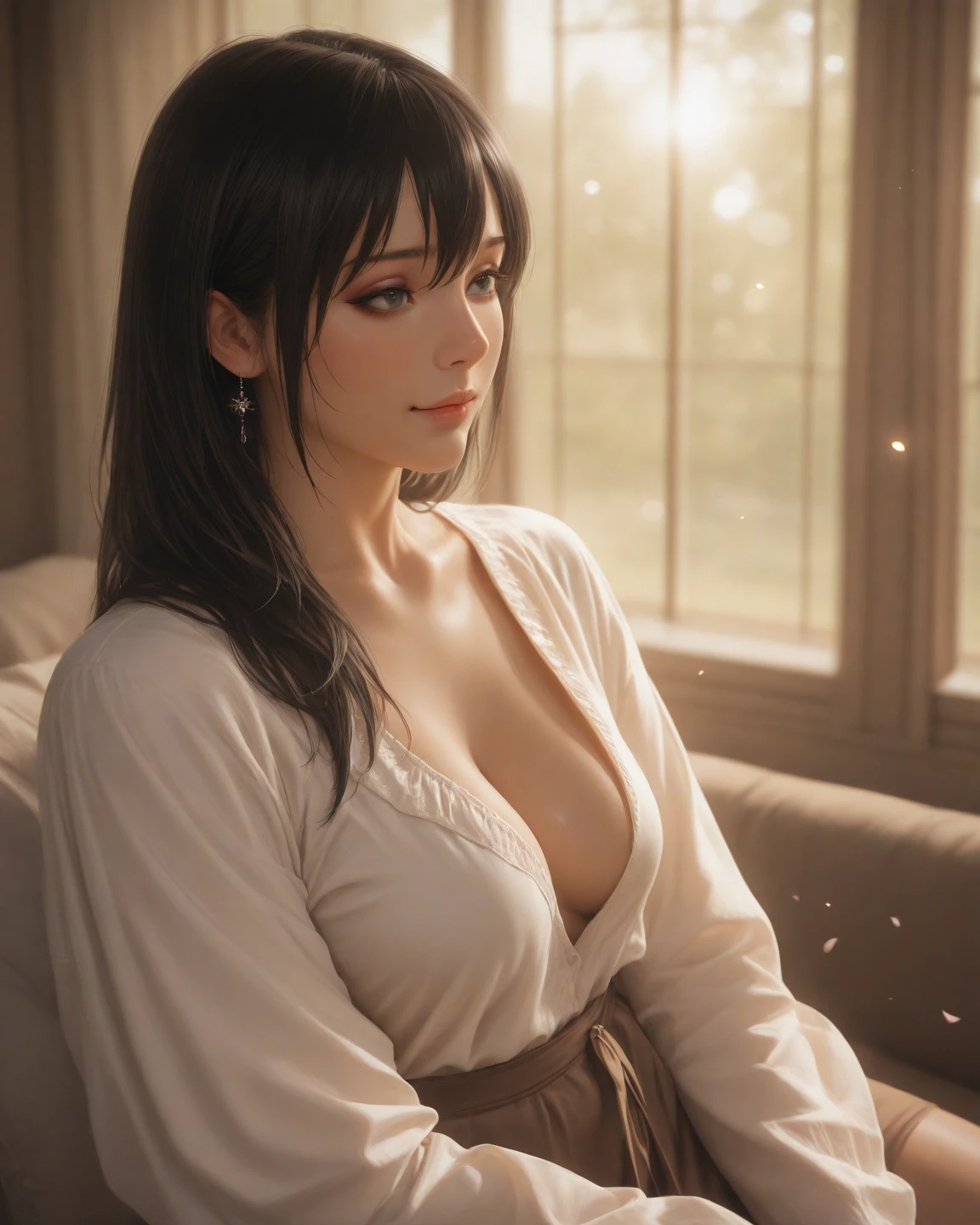 As a Yael Shelbia, realistic photography, photorealistic, realism, contrast, photography, masterpiece, Final fantasy's Like, ethereal beauty, ethereal, ultra realistic, 3d, 3d rendering, porcelain, Best quality, human anatomy, real hair, short hair, Asymmetrical Cut Hair, moving hair, huge breasts, human anatomy, posing for photo, translucent, (ethereal, Dream), formidable, 8k wallpaper, Realistic Textures Dramatic Lighting, Trending at Art Station Cinestill 800 --auto