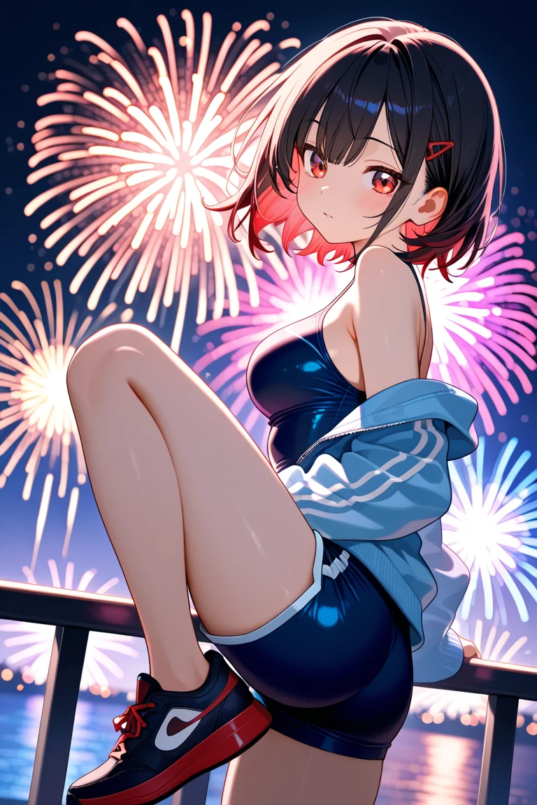 nsfw, all fours, Butt, (masterpiece, Highest quality, 8K ultra-high resolution:1.4), 14yo, kawaii, nsfw, Pokemon Riko, Down blouse, Cute Bra, White panties, (Navy blue frilly yukata, Frilled underwear, night: 1.4), (Summer festival), ((turn around)), Beautiful Eyes,Flash photography, Backlight, ((Spread your legs)), (The best smile:1.4), (Show your palm to the camera), (Beckon), Written boundary depth, Dramatic portrayal, (Colorful fireworks background), Focus of the film, , Emotional composition, Emotional engine full throttle BREAK Young and cute, Slender body, Flat Chest, Highly detailed glossy skin,Sweat, 完璧なPokemon Riko
, Wind, detailed in the Wind, petals dancing in the Wind
BREAK
ultra detailed crystal eyes, Eyes like shining jewels