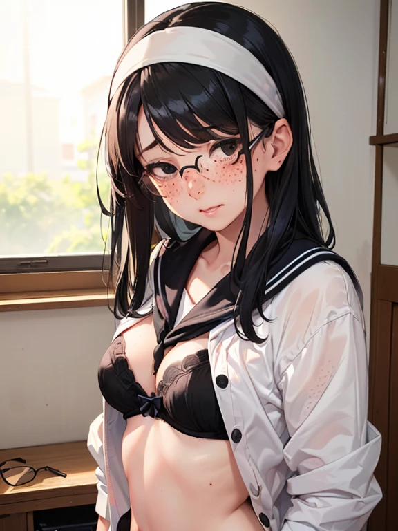 nsfw,(((masterpiece))), (((best quality))),((masterpiece:1.5)), (best high quality), (ultra high res), (ultra highly detailed), (8k:1.3),anime colored,perfect hands, perfect fingers, perfect legs,(cowboy shot,from front),(forehead:1.2),1woman,solo,idolmaster, ((arisu tachibana)),(14years, beautiful girl), (beautiful eyes),((((beautiful hair)))), (long straight hair),(((black plastics flame glasses))), (wet hair), (wet skin), ((Sweat)), ((vapor)), (flat chest,small breast), (expensive),((wariza)),(spread leg),(open pussy),(love juice:1.2),(many sweat:1.5),(pubic hair:1.3),(bottomless:1.5),(elementary school uniform:1.5),((open clothes:1.5)),(undressing)(wet clothes),(no bra,no panty),(open your mouth), ((a big smile)), ((out tongue)),(Nice touch), (one eye closed), (saliva),(nose blush),(bukkake:1.6),(cum on face,facial:1.4),(multiple penises, surrounded, multiple boys),(class room,twilight),blurry background,motion lines,looking up at viewer,),(dynamic pose),(spoken heart:1.5),(peace sign:1.5),(bath room,background:1.5),(bloom:1.3),(Commemorative photo 1.5),(happy Face:1.3),(ahegao),(sex:1.5),(bitch:1.3),(grin:1.3),(look at viewer),