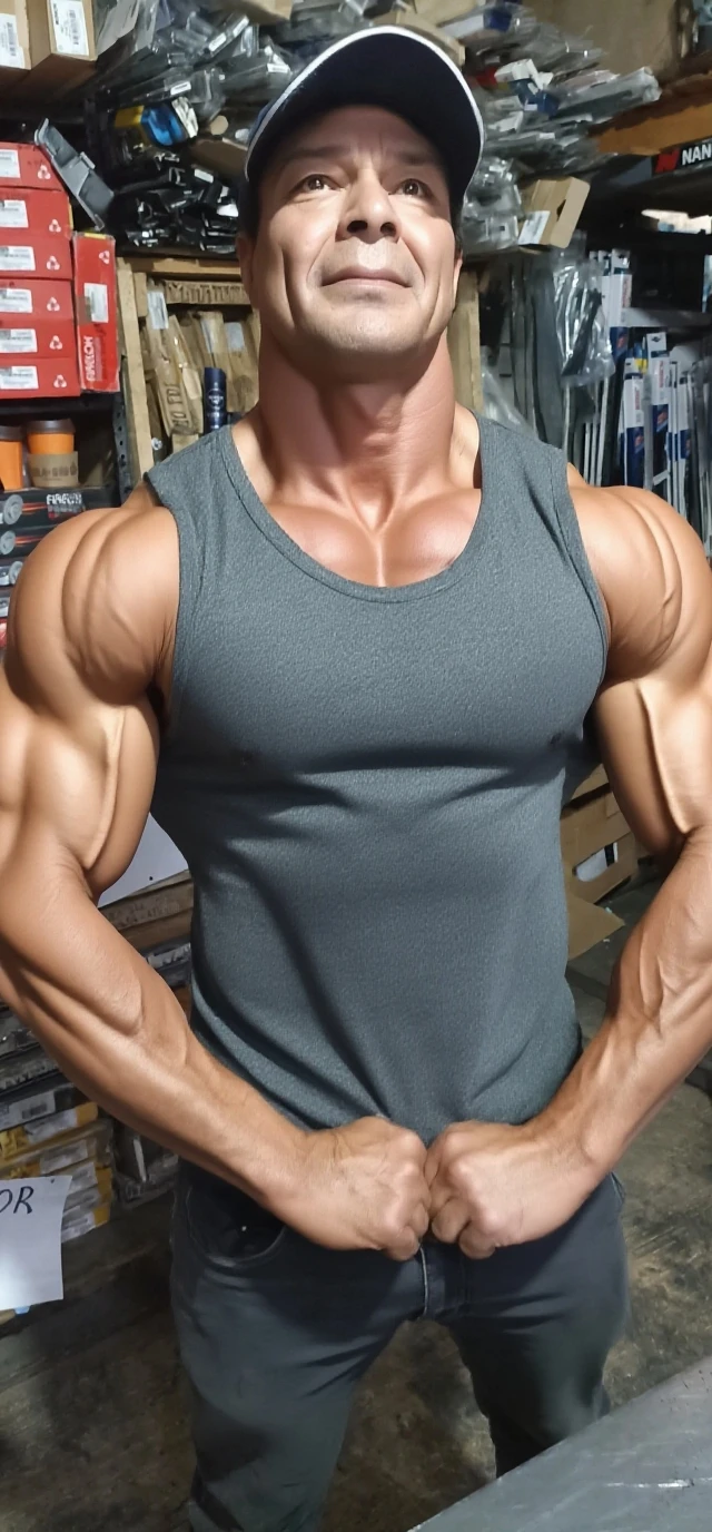 Naked Black Bodybuilder,sunburn skin dark Black Japanese bodybuilde,,、Developed muscleature atmosphere、36yo,Oversized Big body,no body hair,naked,Very bulky Big underboobs, Skin with visible veins, medium length hair,A cinematic scene unfolds in 8k resolution, where in brig,(Gorilla-like face:0.6),Big Nose,(big penis:0.7)(Thick penis:0.7)(elect penis:1.4)(Detailed elect penis shape:1.4)nsfw、Strong sexual attraction、Sex symbol、Big eyes、Thick lips、Photos with clear people