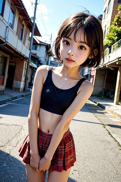 (best quality:1.2), masterpiece, Realistic, (Photo of a beautiful Japanese idol 12 years old woman:1.2), (Gaunt:1.3), (((Very flat chest:1.4))), ((Baby Face)), (Wearing Mini dress), (((Show me your sweaty armpits:1.2))), ((Upper Body:1.4)), (arms up), (focus on her armpit:1.3), ((Armpits are wet and shiny with sweat)), She has skin that sweats easily Soaking wet, (topless:1.2), ((I can see my pores:1.2)), Hold on to the railing of a train, (Inside the train:1.3), (Crowded train:1.3)