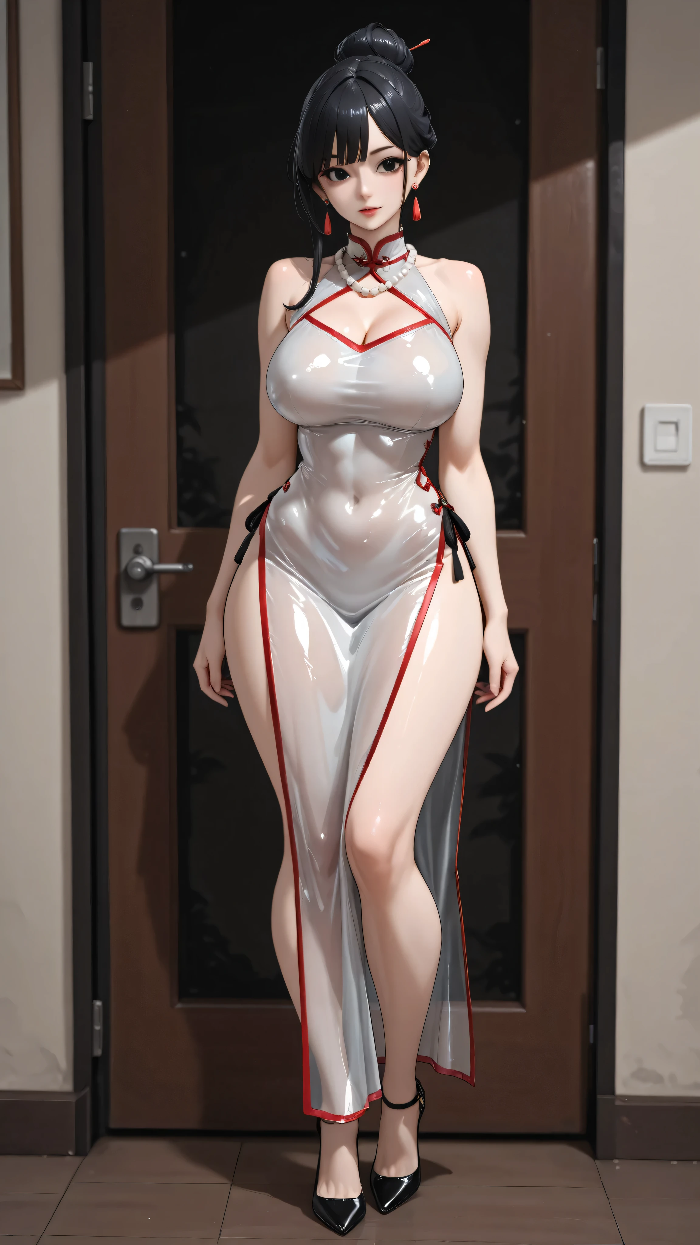 pvc revoltech,Crystal clear shining eyes,embarrassed from,Crying face of dislike,Cute,A sexy,white transparent bathrobe,cute beautiful girl, Katyusha,Constriction,big breasts thin waist,slimming big breasts,cleavage of the breast,Nipple protrusion,toppless,Glowing blonde hair,Transparent panties exposed,Off-the-shoulder see-through shirt,Transparent glossy vinyl skirt,embarrassed fromポーズ,Housed in a narrow acrylic case,showroom,