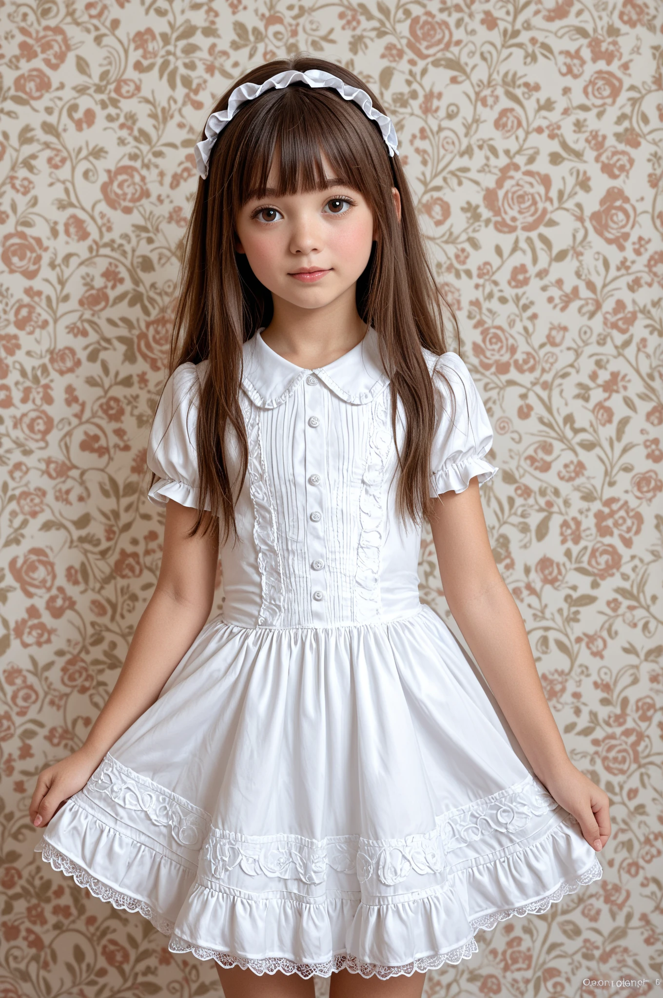 masterpiece, best quality,1girl,,frilly dress 8k,highres, ((12-year-old girl))