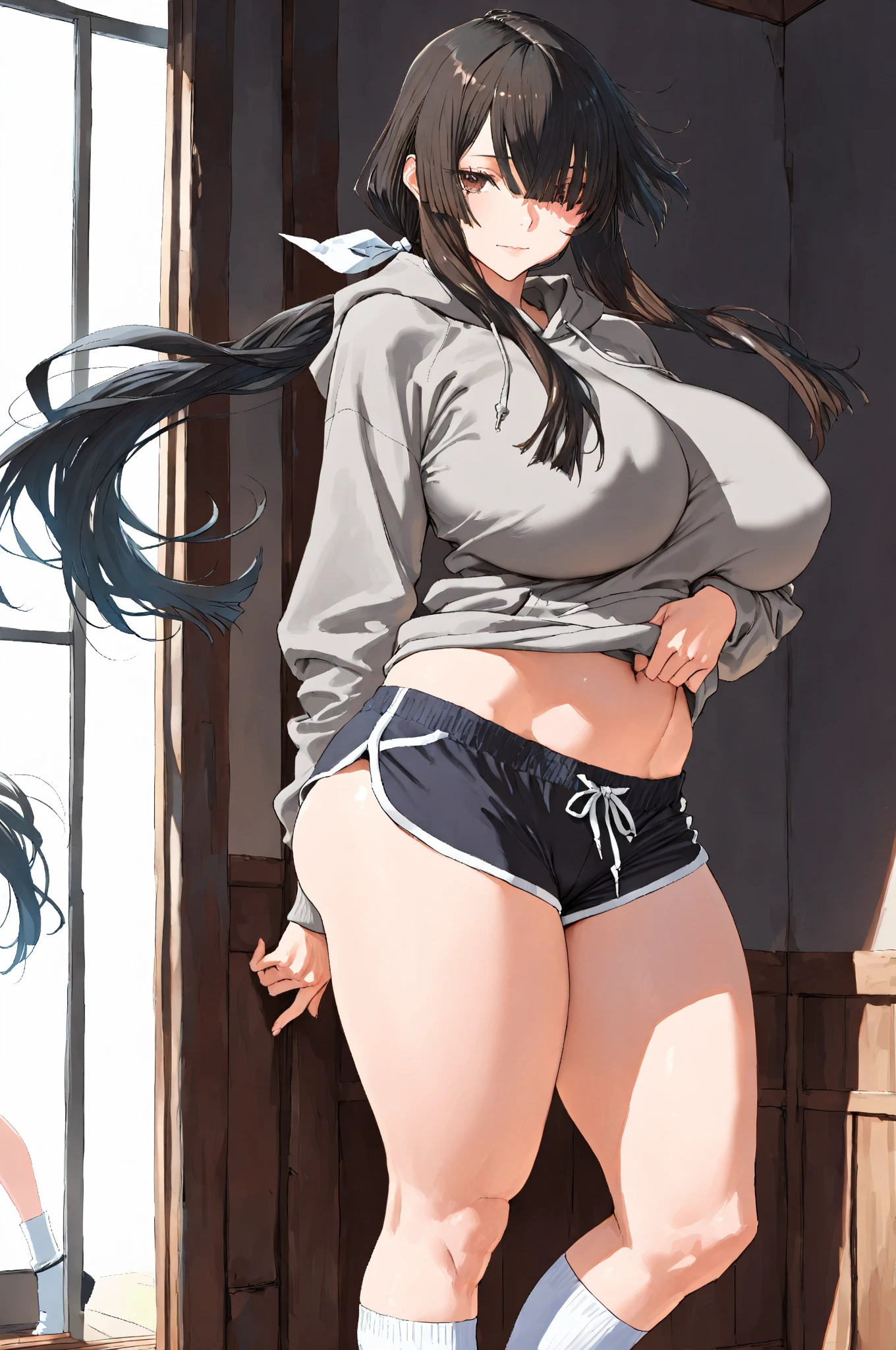 anime girl in a bikini and stockings posing for a picture, seductive anime girl, kantai collection style, azur lane style, oppai proportions, oppai, thicc, ecchi anime style, sfw version, from girls frontline, small curvy loli, various pose, beautiful alluring anime woman, large thighs, mayuri shiina from steins gate