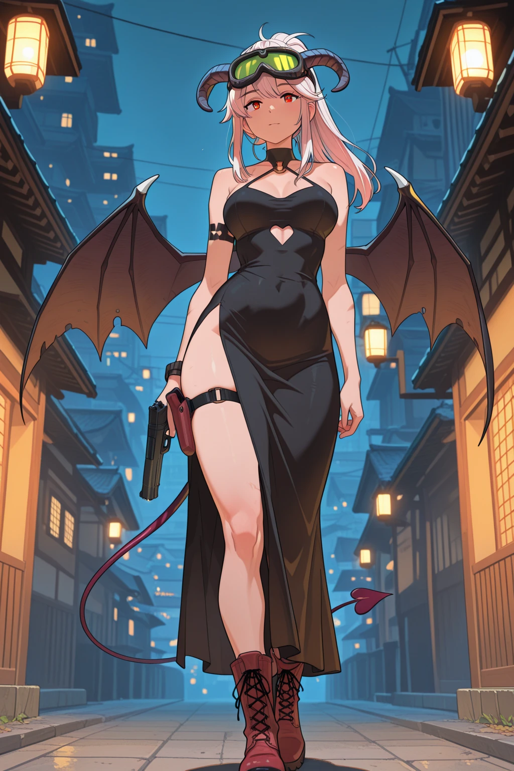 (((masterpiece))), (((best quality))), ((ultra-detailed)), (highly detailed CG illustration), ((an extremely delicate and beautiful)),((NSFW)),
1girl, gigantic breasts, full body, looking back, ass focus,cave, bare shoulders, bracelet, topless, demon wings, muscle, thighs, ass, bare legs, bottomless, demon tail, leg tattoo, sarong, standing, hand on hip, short hair, pink hair, demon horns, high heels,
<lora:add_detail:0.45> <lora:beautifulDetailedEyes_v10:.45> <lora:GoodHands-vanilla:1> <lora:EnvyBeautyMix01:1>
