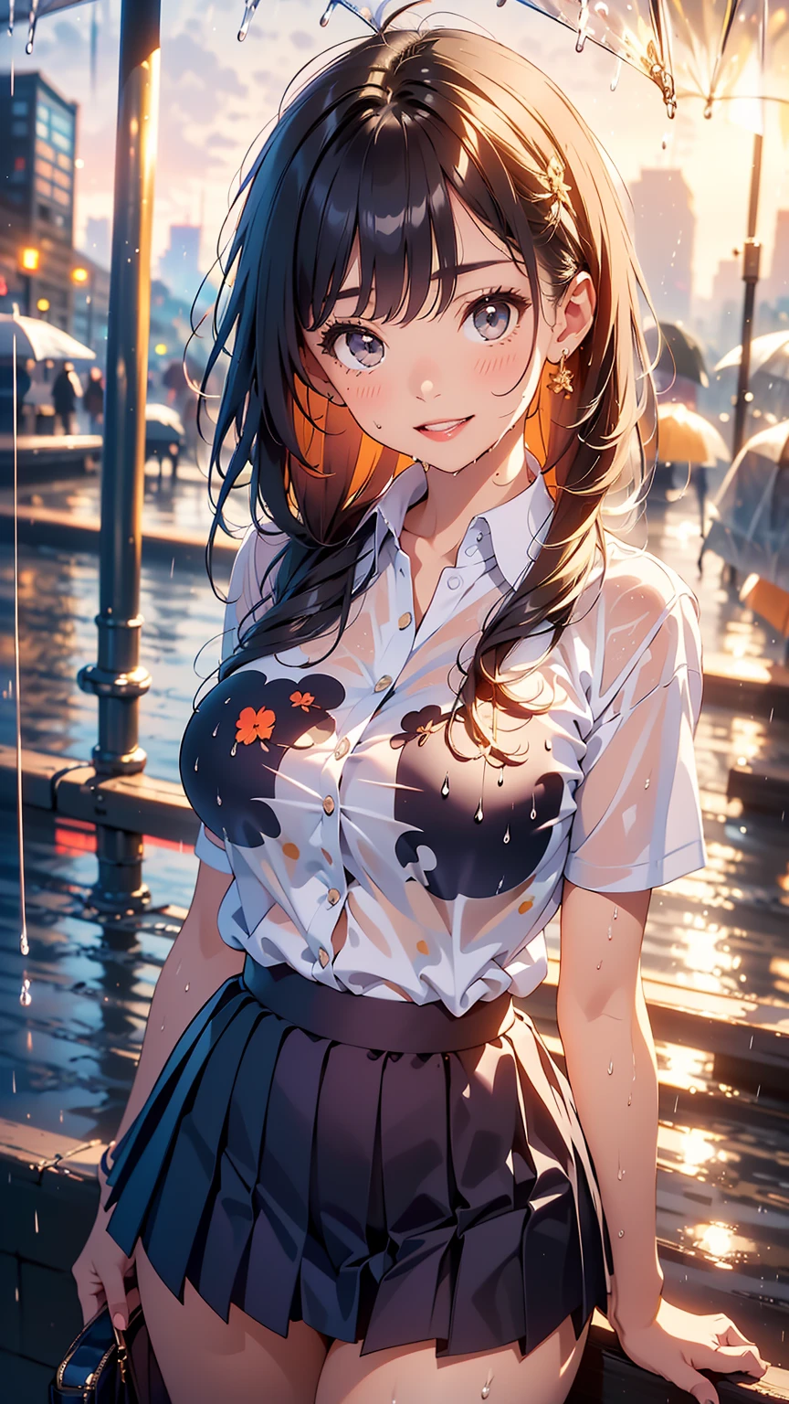 (masterpiece:1.2), (best quality:1.1), (highres:1.1), ultra-detailed,
in pool, (school:0.9), detailed background, sun shower, outdoors,
1girl, school uniform, bent over, leaning forward, naughty, (bra visible through clothes:1.1), white shirt, floating,
HDR, sunlight, (from below:1.1), (in water:1.1),