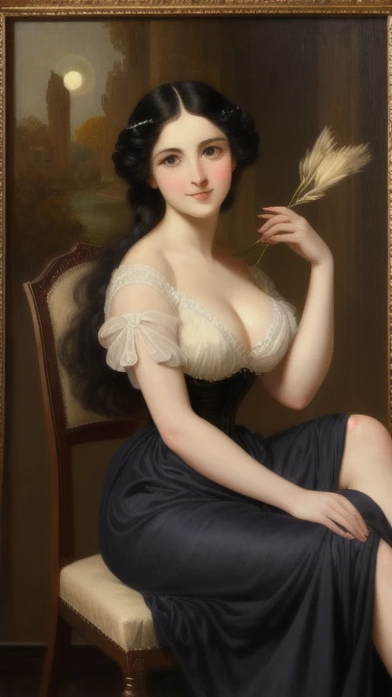 vicorian princess with crown jewelry bracelet necklace by William-Adolphe Bouguereau and Joel-Peter Witkin, (pubic hair), bed, (full body), small breasts, solo, seductive pose, nude, masterpiece, realistic, best quality, <lora:female pubic hair3-000005:0.5>