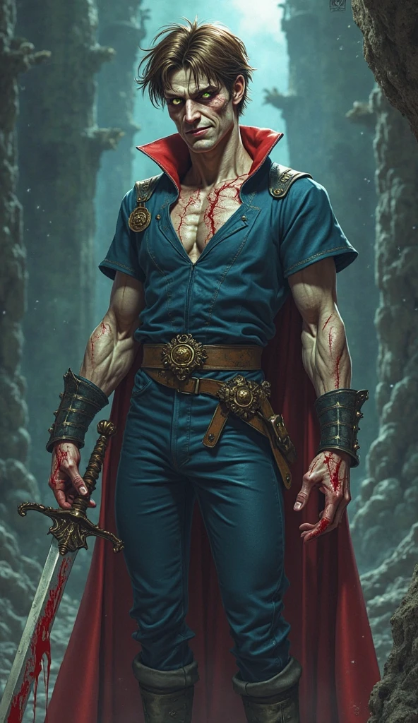 comic breathtaking helios-comics,rick grimes, zombie, full body shot, portrait, medieval, vivid colors, sharp focus, digital art, Hyper-realistic, 4K, Unreal Engine, Highly Detailed, HD, Dramatic Lighting by Brom, trending on Artstation
<lora:helios-comics:1> . award-winning, professional, highly detailed . graphic illustration, comic art, graphic novel art, vibrant, highly detailed