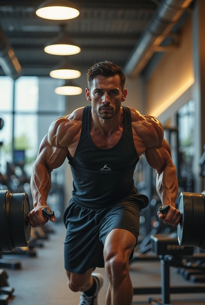 Man working out at the gym
