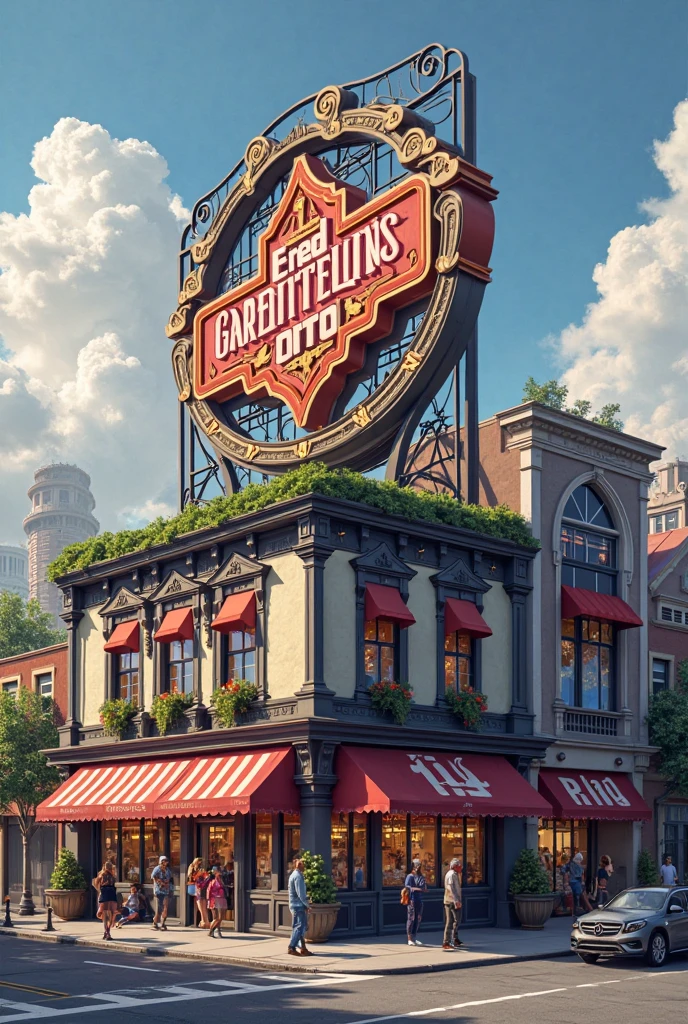 Theme park entrance gate Asuka theme rainforest HD hand painted