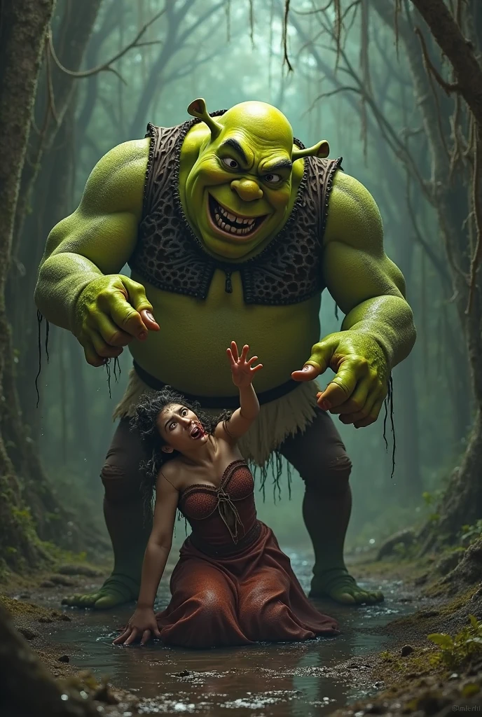 Woman sitting on an ogre's dick