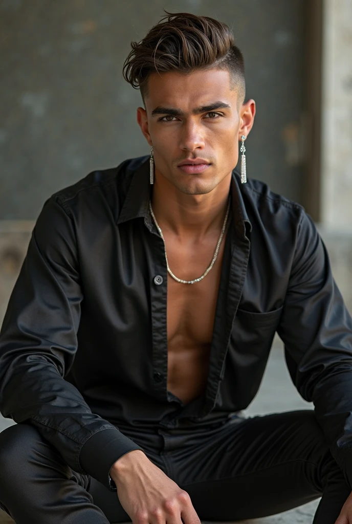 Foto RAW original, captura de um modelo masculino jovem vestido de roupa casual preta, Aiming for the camera, ao fundo a paisagem de Roma, dia soleado, no edition, realismo extenso e detalhes faciais, pele com poros, 4k resolution, roupa preta solida, non-arabic skin, looking at the camera.