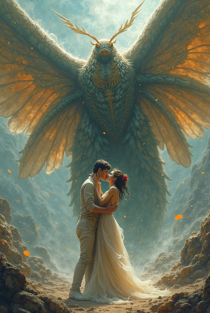 Es gibt zwei Menschen, die zusammen in den Wolken unter einem Regenbogen stehen, Fantasy Genre Portrait, matte painting portrait shot, Hochwertige Fantasy Stockfotografie, Eine epische Fantasie, fantasy portrait, Boris Vallejo Sti, Fantasy Characture Portrait, fantasy art portrait, Fantasy-Charakterfoto, Realistisches Fantasy-Rendering, Fantasy Buchcover, Fantasy-Fotoshooting, Realistische Fantasy-Fotografie, Realistische Fantasy-Illustration