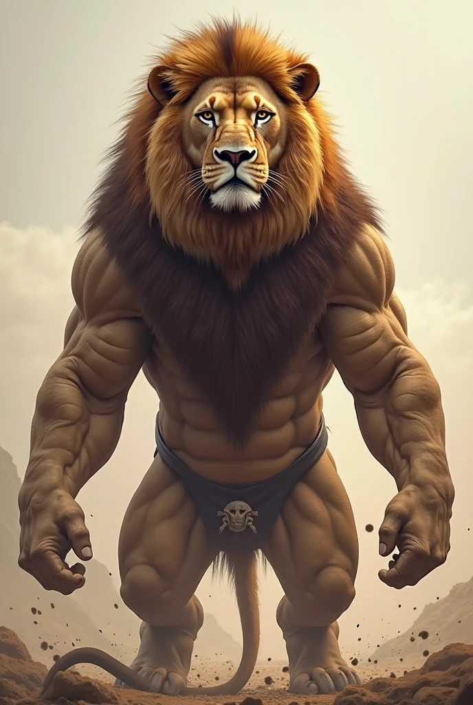by chunie by catsudon by retros, male,ridiculuous,((Mature male)),((Bearded)),((Mustache)), felid, solo, ((Lion,tail)),(dark brown hair), facial hair, facing viewer, ((Highly detailed face)), (((Grandpa Figure))), ((smilling)), red and orange abstract background, ((shirtless)),((shortpants)), smile, ((((wise)))),((DILF)),