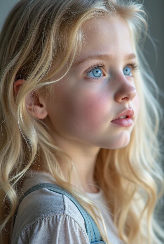 a close-up of a blonde child with long hair, BIG BALL OF electrified ICE IN HANDS. Smoke green.