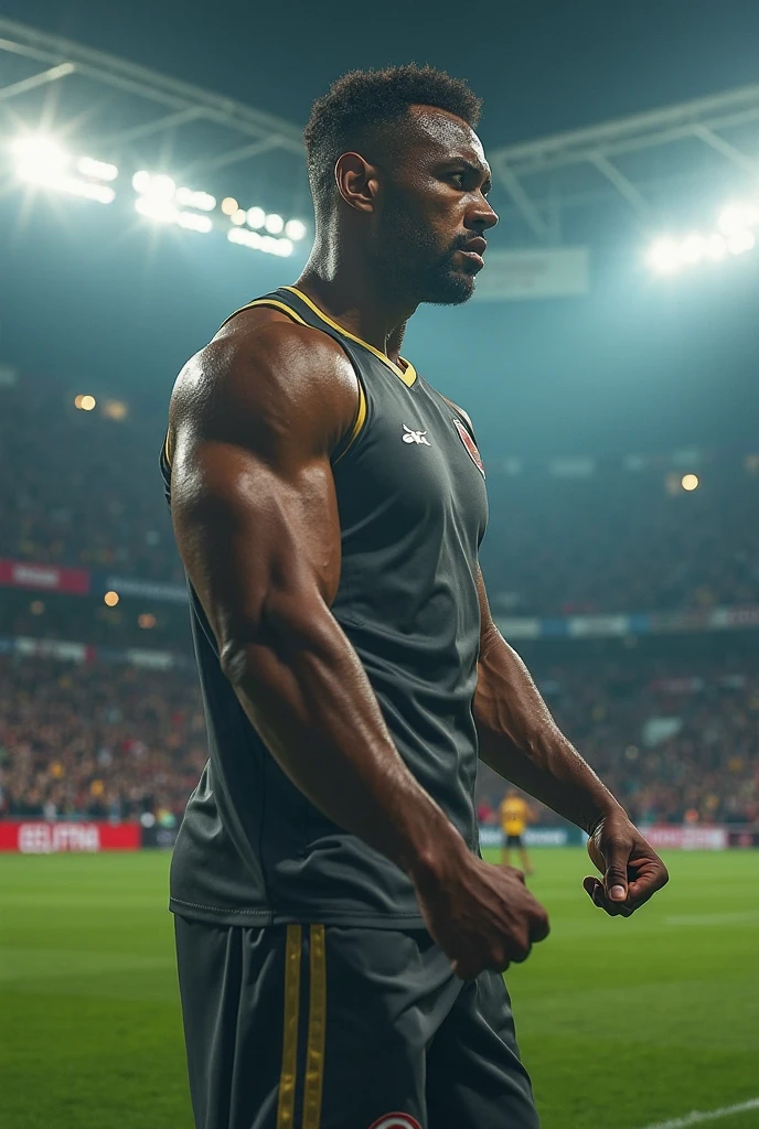 Michael B Jordan in wet soccer kit