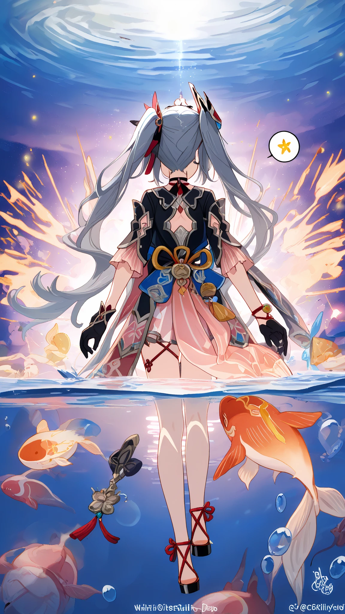 The girl has white hair，A dragon's tail grows from the girl's ass，Blue eyes，The girl has a beautiful face，with two legs，The girl's face is human，hands raised overhead，Expose the armpits。White stockings on her legs，The girl was not wearing any clothes，It's all covered by chains，white liquid on your face。There is a white liquid on the body。There is a white liquid next to the girl。A dog collar around his neck。The dog collar is connected with a chain。The girl opened her mouth wide，Sticking out his tongue,Bare shoulders and abdomen，The girl gasped。Slim legs，delicated face，The girl has white liquid on her face，Small and delicate feet。The thighs and calves are fully presented in front of me。No shoes on，The girl has a collar on her ankle，The collar is connected by a chain。The girl has a collar on her thigh，The collar is connected by a chain，There is a lot of white liquid on the girl。There was a black tentacle wrapped around the girl's abdomen，