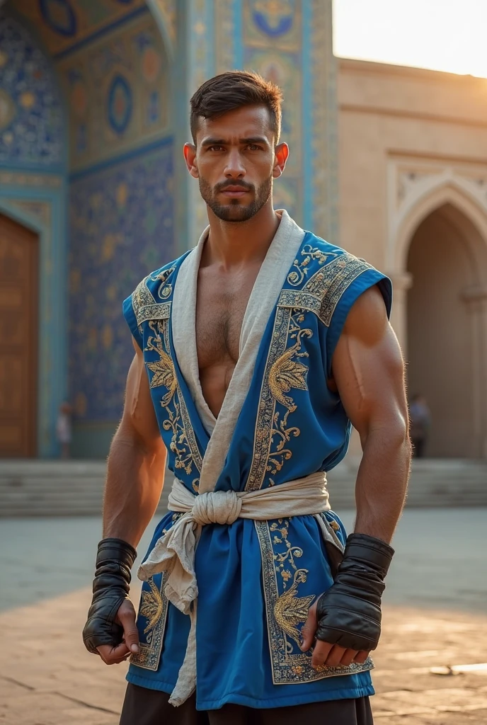 [:photo of a:0.25]
monk with blue hair in a temple, intricate robe, bara, manly, chest hair, pecs, (prayer beads:0.8), stubble, dark-skinned male