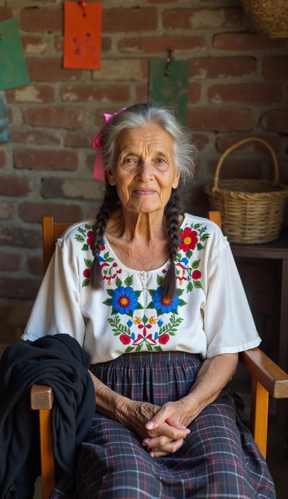 (raw photo), (peasant) older woman and young woman, lined up, (detailed facial features, detailed eyes), (blouse, long sleeves:1.2), headscarf, (village house interior), short haircut, (village:1.2), by Grant Wood