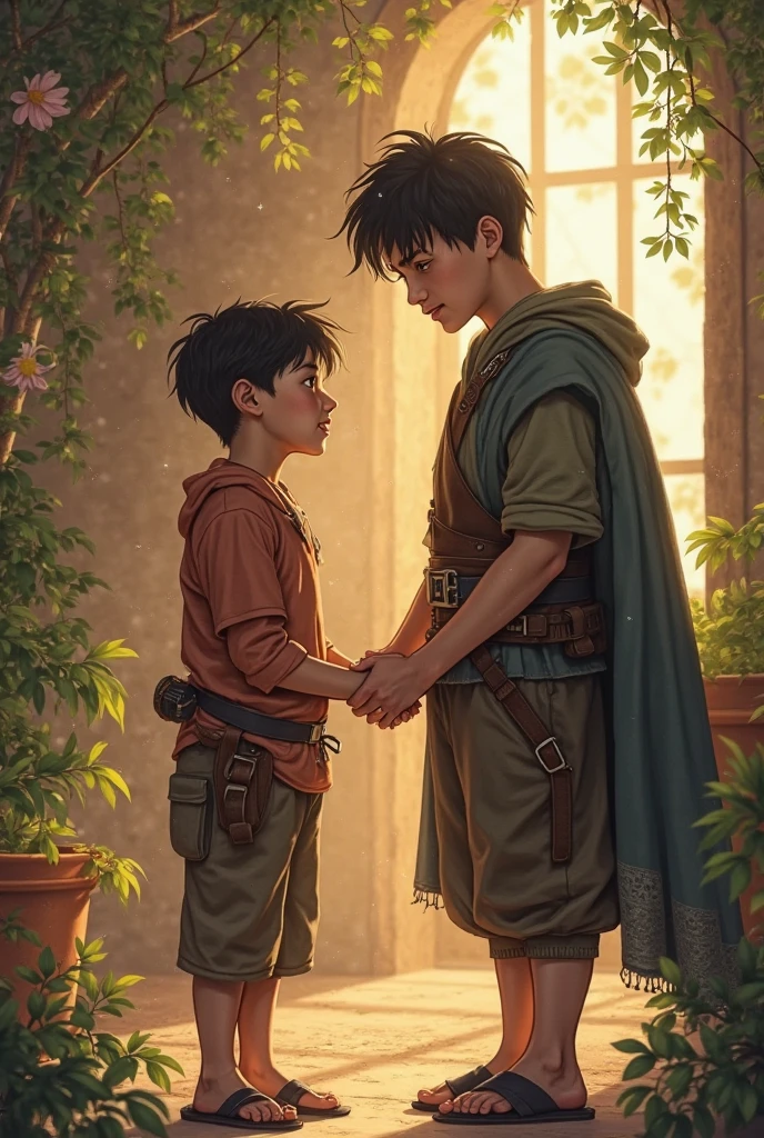 Amidst the towering trees, a young boy, Robin, watches with wide eyes as the oppressive Sheriff of Nottingham mercilessly evicts a poor widow, Marian, from her home.