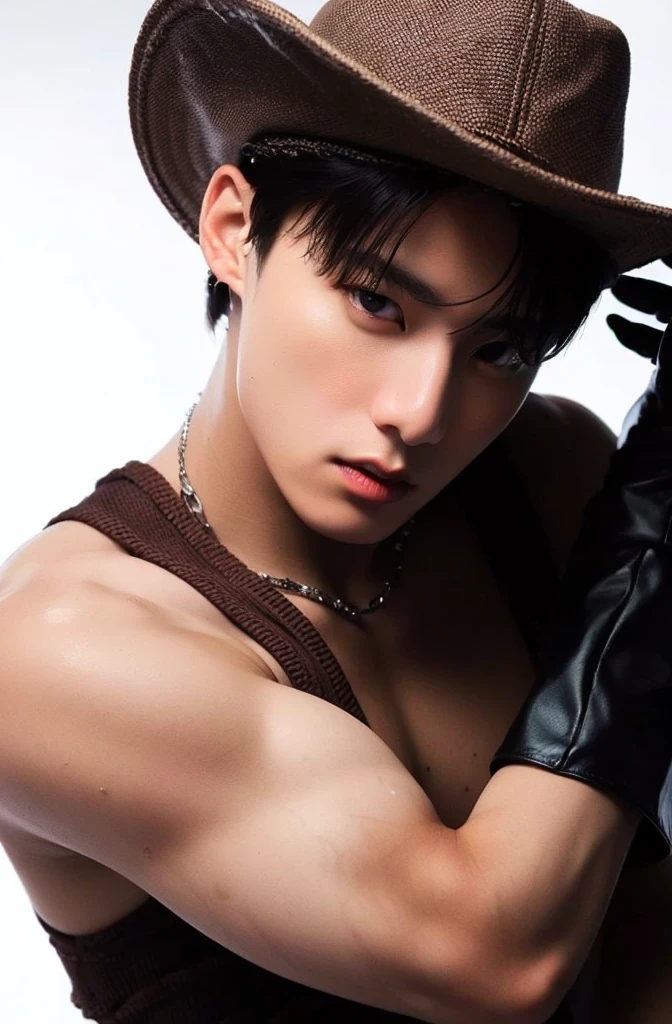 Angry Face, BDSM,slave,Rubber,Black Corset,Bondage,Collar,NSFW,((Best Quality, 8k, Masterpiece:1.3))), Crisp Focus: 1.2、(Layer Cut, Big:1.2),handsome boy with Perfect Figure: 1.4、Slender Abs:1.2、Wet Body:1.5、Highly Detailed Face and Skin Texture、Detailed Eyes、Double Eyelids, spiky Hair , ((unrealistic wide hips , unrealisticwide pelvis)), thighs , (((only male , only boy in photo))) , kpop idol , This photorealistic portrait combines the style of National Geographic., Capture every detail of his textured skin in 8k resolution. Leica digital SLR camera. His features were clearly visible., From the deep-set eyes to the chiselled jawline., Make this image a true masterpiece..Lift. (8K UHD、RAW Photography、Photorealistic Portrait Leica Digital SLR、Lifelike images)