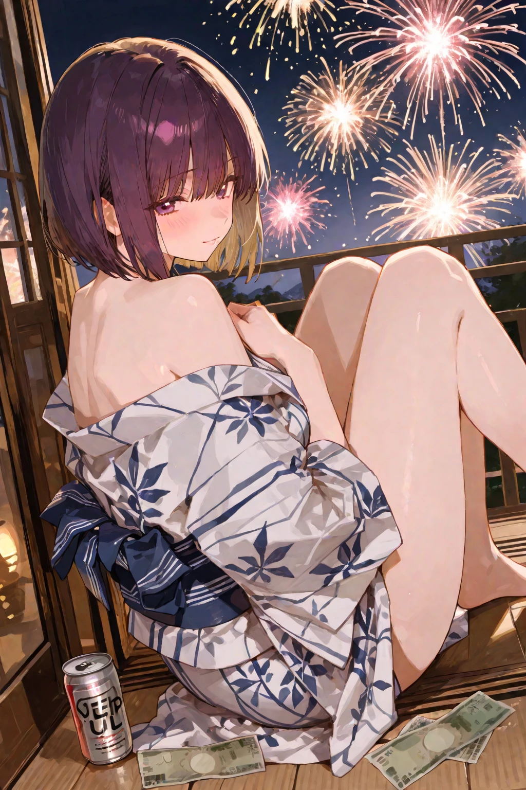  nsfw, ((all fours)), Butt, (masterpiece, Highest quality, 8K ultra-high resolution:1.4), 14yo, kawaii, nsfw, Pokemon Riko, Down blouse, Cute Bra, White panties, (Navy blue frilly yukata, Frilled underwear, night: 1.4), (Summer festival), ((turn around)), Beautiful Eyes,Flash photography, Backlight,  ((Spread your legs)), (The best smile:1.4), (Show your palm to the camera), (Beckon), Written boundary depth, Dramatic portrayal, (Colorful fireworks background), Focus of the film, , Emotional composition, Emotional engine full throttle BREAK Young and cute, Slender body, Flat Chest, Highly detailed glossy skin,Sweat,  完璧なPokemon Riko
, Wind, detailed in the Wind, petals dancing in the Wind
BREAK
ultra detailed crystal eyes, Eyes like shining jewels
