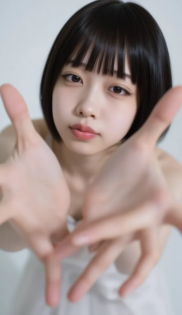 (Ultra-high resolutiin addition,masterpiece, Attentiin addition to detail, Highest quality), 8k,(Noel, short hair, French Braid, hair ribbin addition, Green Eyes, Black choker, collarbin additione, chestの谷間, Off-the-shoulder sweater, White sweater, Check skirt),(Blessed,Captivating body、Ultra-detailed skin、Very beautiful eyes、Detailed Background),One Girl, (chest_in addition_Glass,Breast Press, against Glass, hands in addition Glass:1.2),Window fogging, Embarrassing, (White Background:1.7), (from frin additiont:1.3),Five perfect fingers、Wide-angle shot, in house