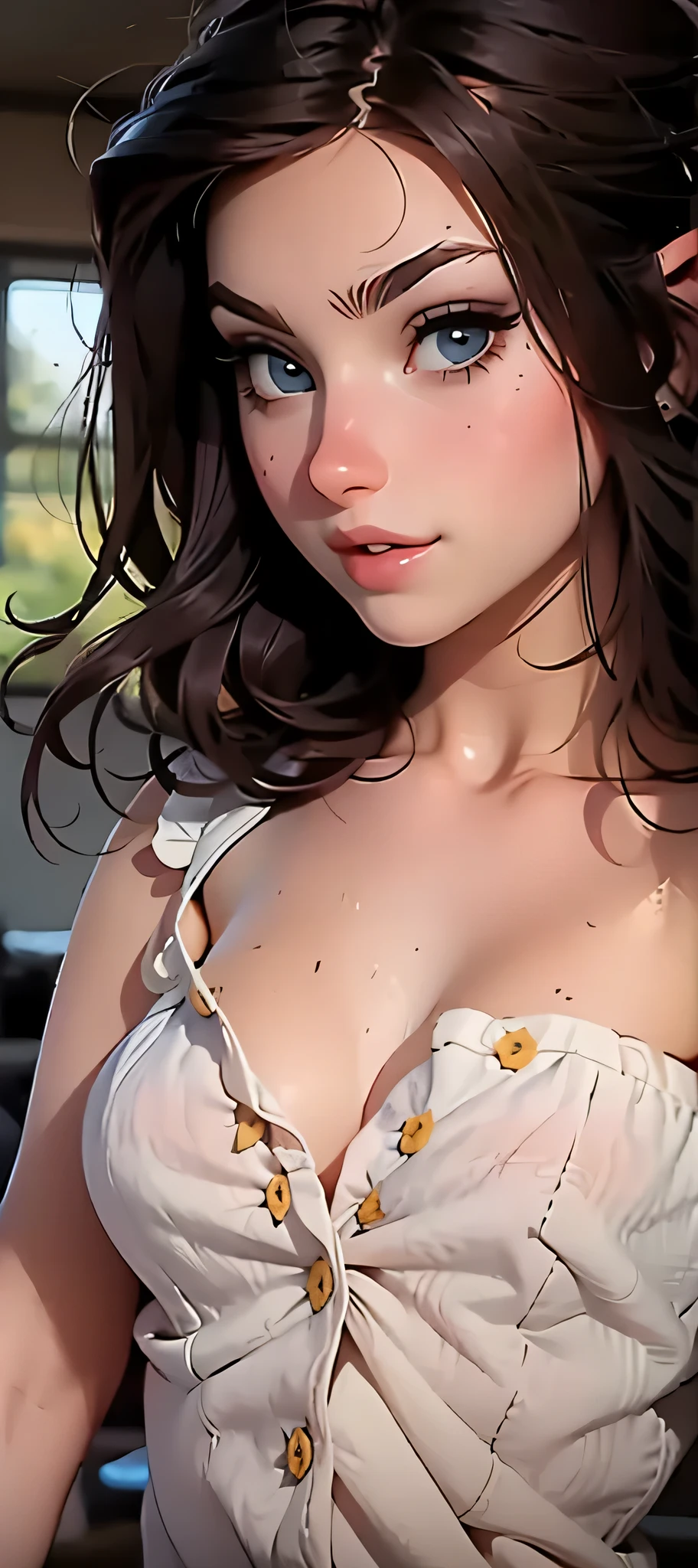 A naked woman carrying a Japanese sword on her shoulder,Yui Aragaki,最high resolution,Wetting the vagina,Wet body,Large Breasts,Big Breasts,Sweat from the valley,White sweat on the chest,Sweat from vagina,Sunburned skin,Pink vagina,Have pubic hair,hair,黒いhair,high resolution,high quality,Realistic details,The background is dark,A cable comes out of the vagina,Cable to vagina,8k,The best result,Erect nipples,Pink nipples,Wear a black kimono,Shoulder,White transparent school swimsuit,