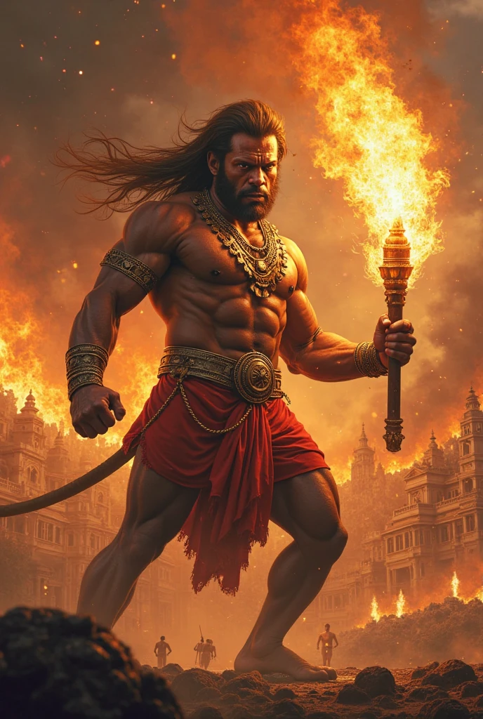 Lord hanuman burning the Lanka 