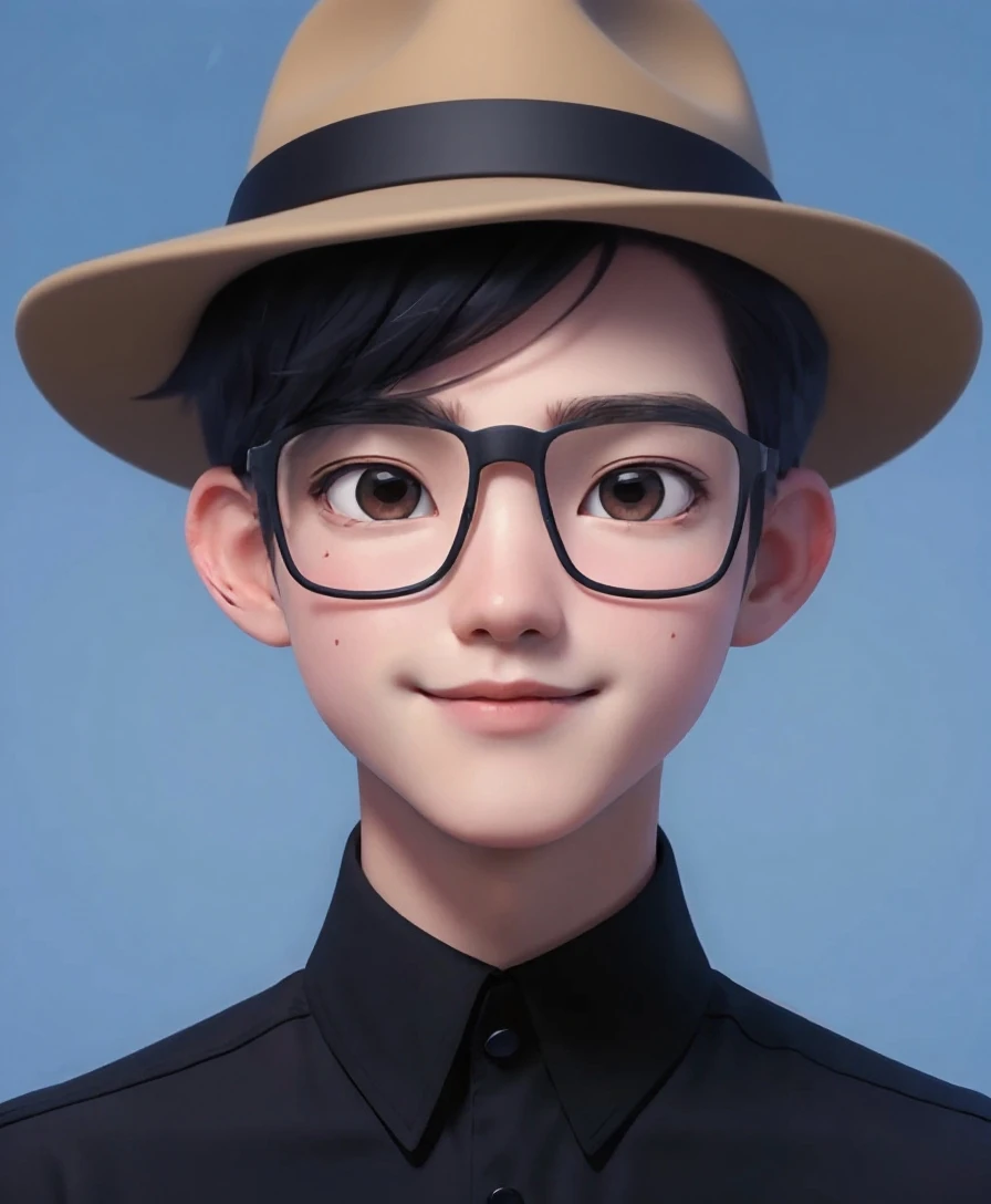 best qualtiy, grampa,A cartoon character around the age of 50, Solo exhibition, cartoon portrait of , simple backgound, short detailed hair, Reading glasses,There is a little gray hair。