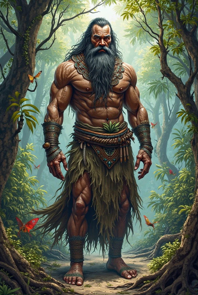 Oak、Green skin、Warrior、male、Muscular、fat、Shaman