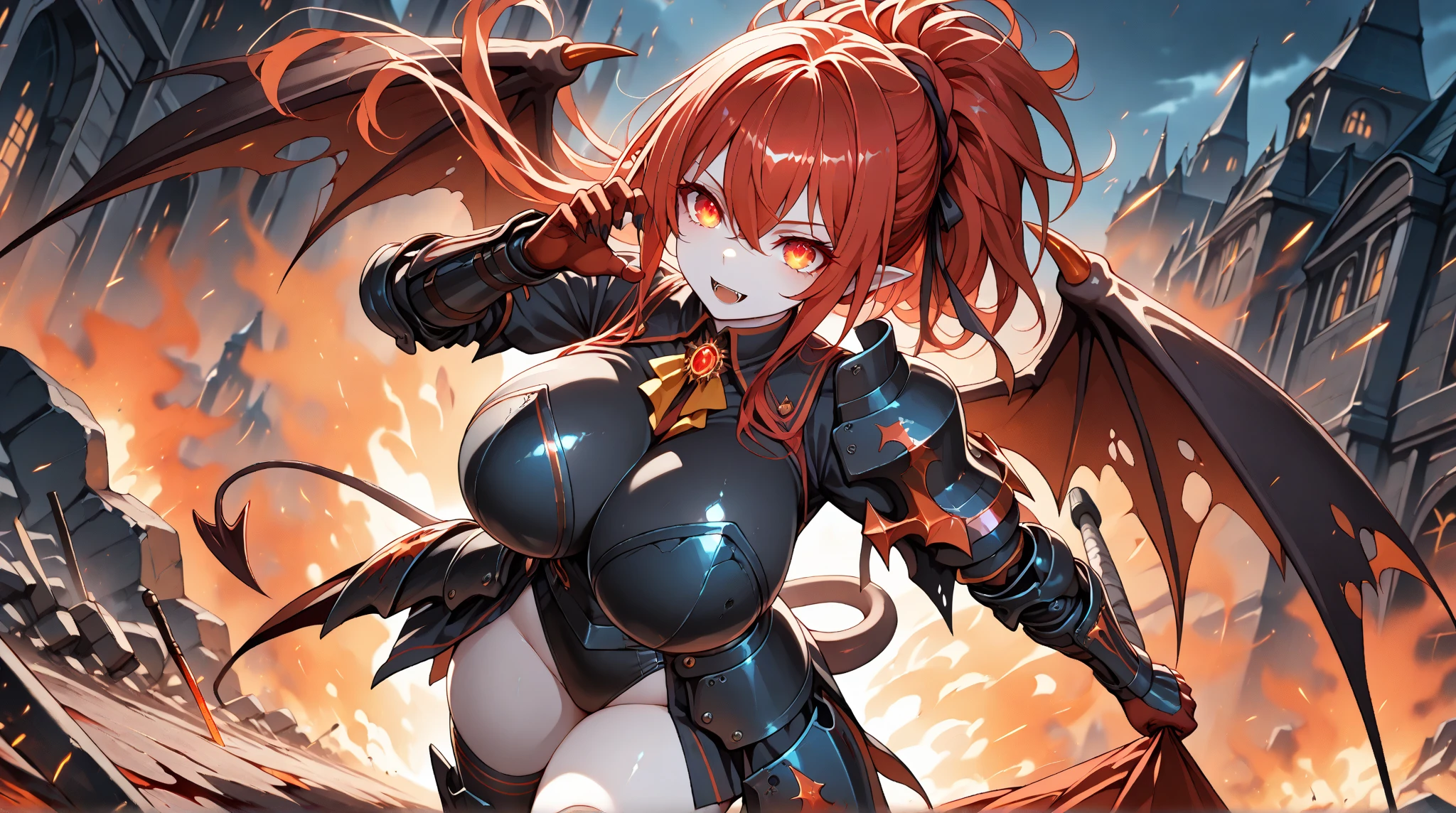 girl、Brandish a weapon、simple background, Armor。