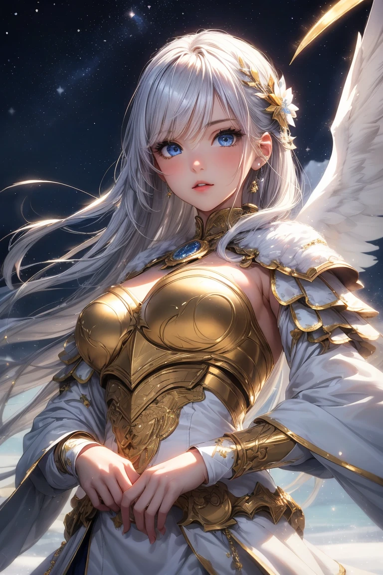 1girls,solo,super detailed skin,shiny skin,wet oily skin,natural face,majestic wings, majestic halo,(angelic skin:1.1),deep detailed eyes,eyelashes,lips gloss,large breasts,vibrant colors,model pose,cloud focus,masterpiece,best quality,ultra detailed,high resolution,sharp focus,depth of field