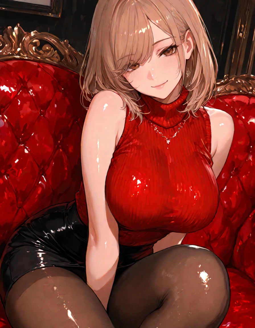 (1womanl), (SFW:1.5), Beautiful ripe years, ((red blush)),  large full breasts、Colorful micro bikini,  thighs thighs thighs thighs, (perfect fishnet stockings:1.4)、(grin), (Blonde Bob:1.3)、((hotels room:1.4)、sexypose、(on the beds), (top-quality: 1.3), (​masterpiece: 1.3), (The ultra-detailliert: 1.3)