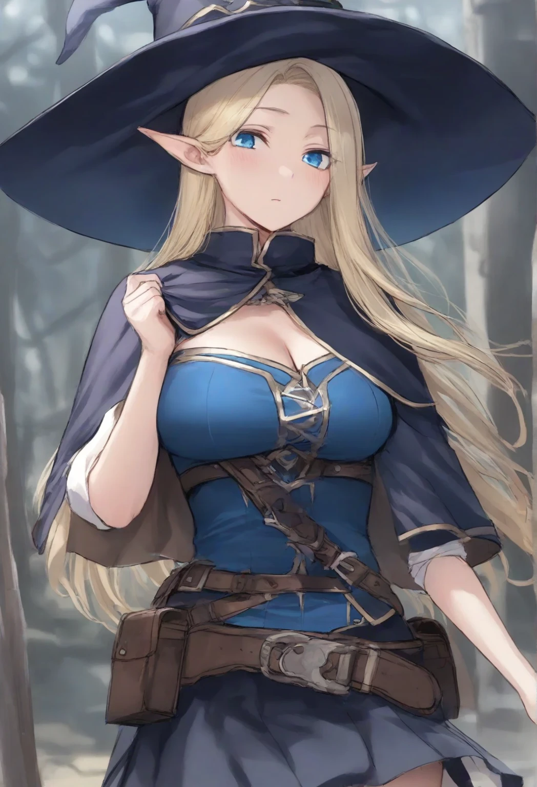 (masterpiece, best quality, high resolution), fantasy,
elf, blonde hair,
cute face, kawaii, small face, very big eyes,
(huge breasts:1.2),
<lora:age_slider_v2:-4>,
mage staff,
torn robe,
collarbone, cleavage, navel, groin, thighs,
cowboy shot,
looking at viewer,
1girl, solo,