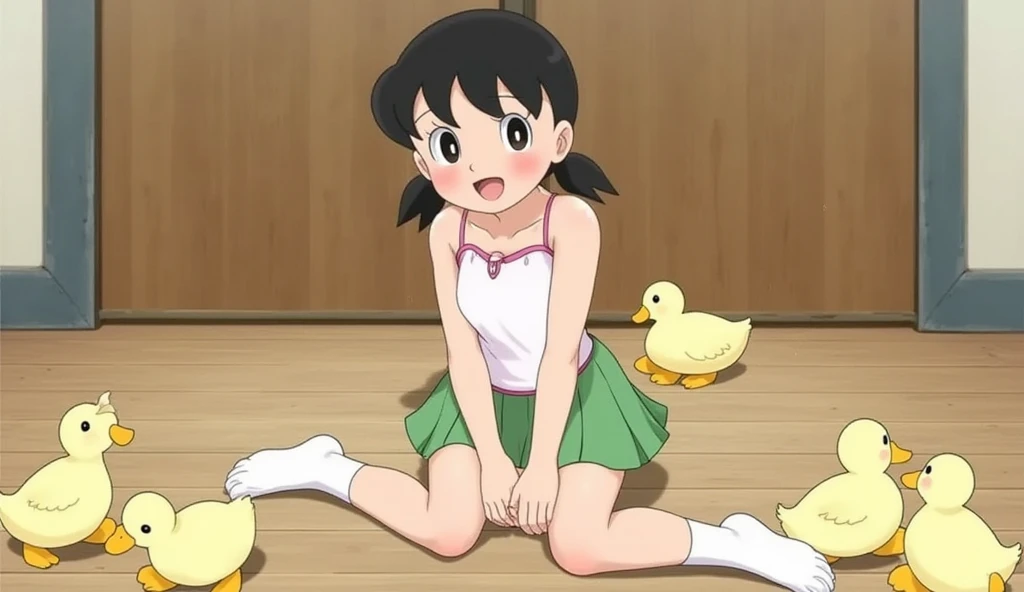  1girl, solo, blush_stickers, black_hair, short_hair, smile, eyelashes, bangs, black_eyes, puppy_pokemon, , generation 9,masterpiece, expensive quality, very_expensive_solve, big_file size, full color,(completely nude:1.2),pussy,niplles,(vaginal sex:1.2),sad,teeth,(Loli kid),