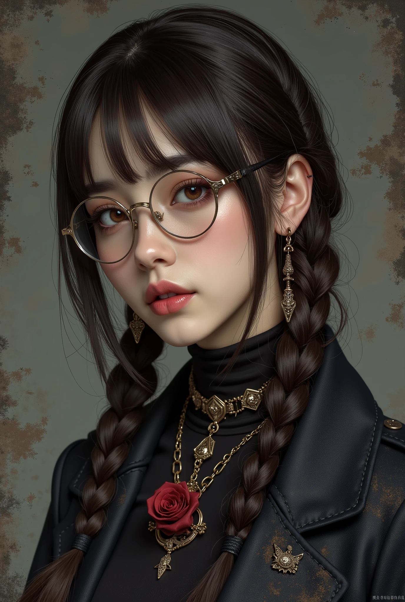 ( Highest Quality, best illustrations,high image quality:1.2), (Horror Fantasy:1.5), (ink and watercolor:1.5),(Ominous Scenery :1.5),(A lot of dust rises:1.5),( Dirt Track :1.5),(wonderful:1.5),(masterpiece:1.5), (Powerful figures:1.1、Big Breasts:1.3) 、 ((((glasses、best Shot, cute、 Red Eyes、 Evil Ruby's Cursed Necklace )))),(((glasses、Big Breasts、 braids)))、 cute face, raise eyebrows , ,(Fatal Beauty, charming beauty ) ,(Mysterious Charm:1.1),(Big Breasts、attractive silhouette), high image qualityテクスチャ 、High Quality Shadows、 beautiful and delicate face 、 beautiful, delicate, eyes are sticky liquid dripping 、 ray tracing 、 20th Generation、 cute K-POP girl、( The Face of Korea )、Thin face、( Ulzan-6500-v1.1:0.6)、 Face of Pure Loss _v1 , ( beautiful and delicate face , beautiful and delicate eyes, perfectly balanced face , high image quality skin , detailed skin, lens flares {x} perfect ratio 4 fingers to 1 thumb :1.25)、 DSLRs、 地獄から来たbeautiful悪魔女 , ATTRACTIVE GIRL , Real Girls, Gurwitz, Gurwitz-style Artwork , Girl Roleplay, Realistic 3d style, cgstation Popular Topics,, 8k portrait rendering BYMR. nomi ,(truth,truth:1.4,glassesの少女 :1.2)、cheek、 glossy lips, 1. オーバーサイズ comment: comment、 come up with an oversized design that covers shoulder to knee.。 navy blue or black are standard colors .、[ Soft khaki or beige , wait.、 Pick the right color for the season 。 2. choose the color that suits your skin : To protect yourself from the cold、 choose the color that suits your skin 、 ニットの質感と色を commentに合わせてください .。 3. ワイドレッグ pants: pants, choose a wide leg design 、combines mobility and style。Dark tone denim or black pants look great.。 4. knee-high boots: オーバーサイズ commentに含まれるもの、boots are black or dark brown Match the texture and color of the fashionable.、 Gives a stylish impression 。 5. accessories: The 。 Disney 、 long necklace 、6. handbag: handbag、let's match the color of your outfit.